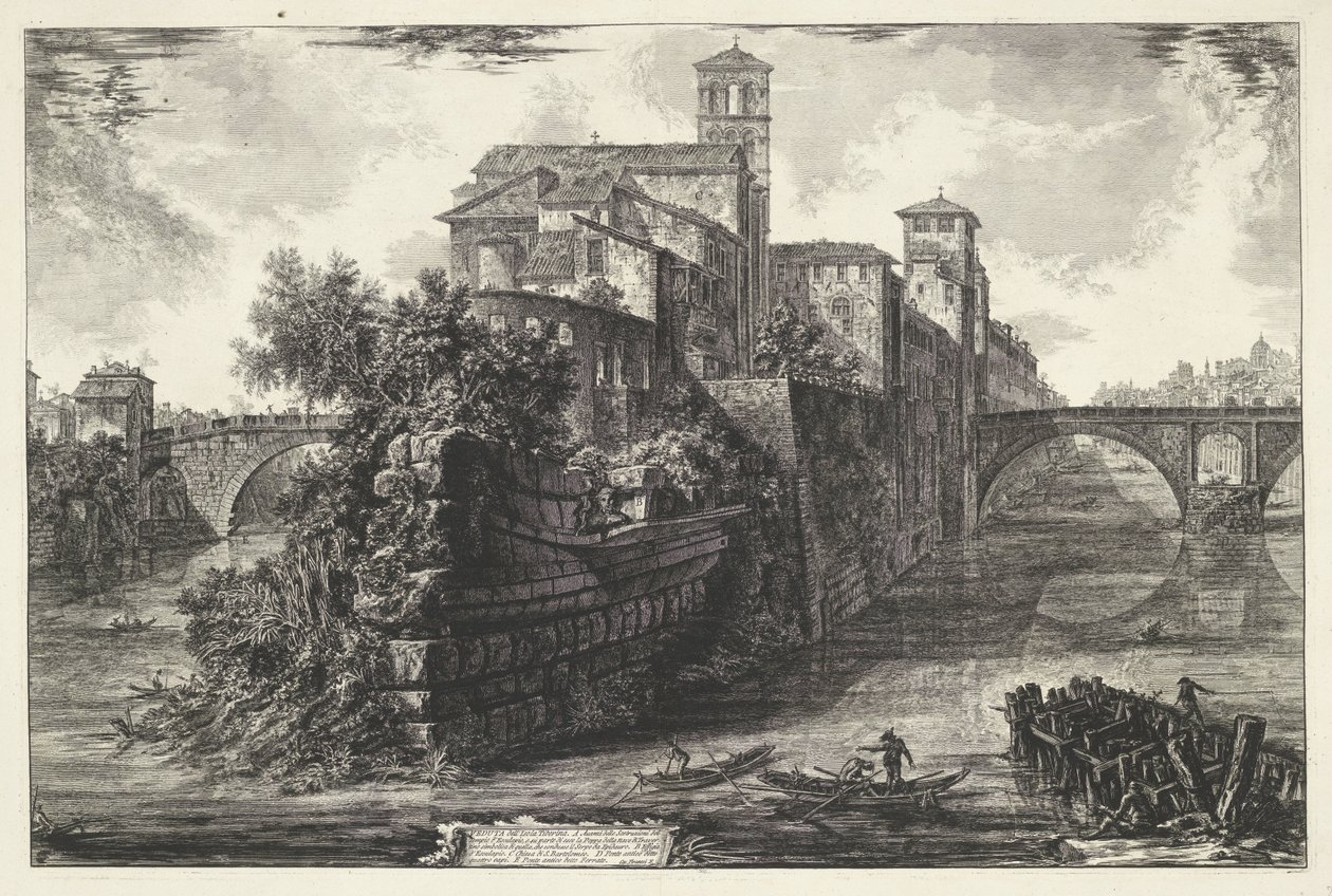 Isola Tiberina a Roma da Giovanni Battista Piranesi