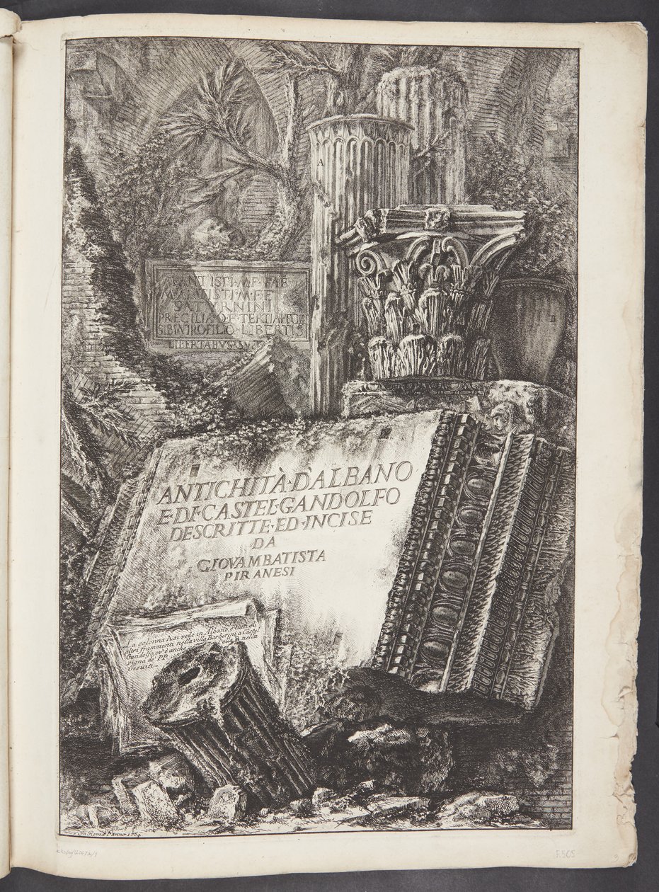 Pagina del titolo da Giovanni Battista Piranesi