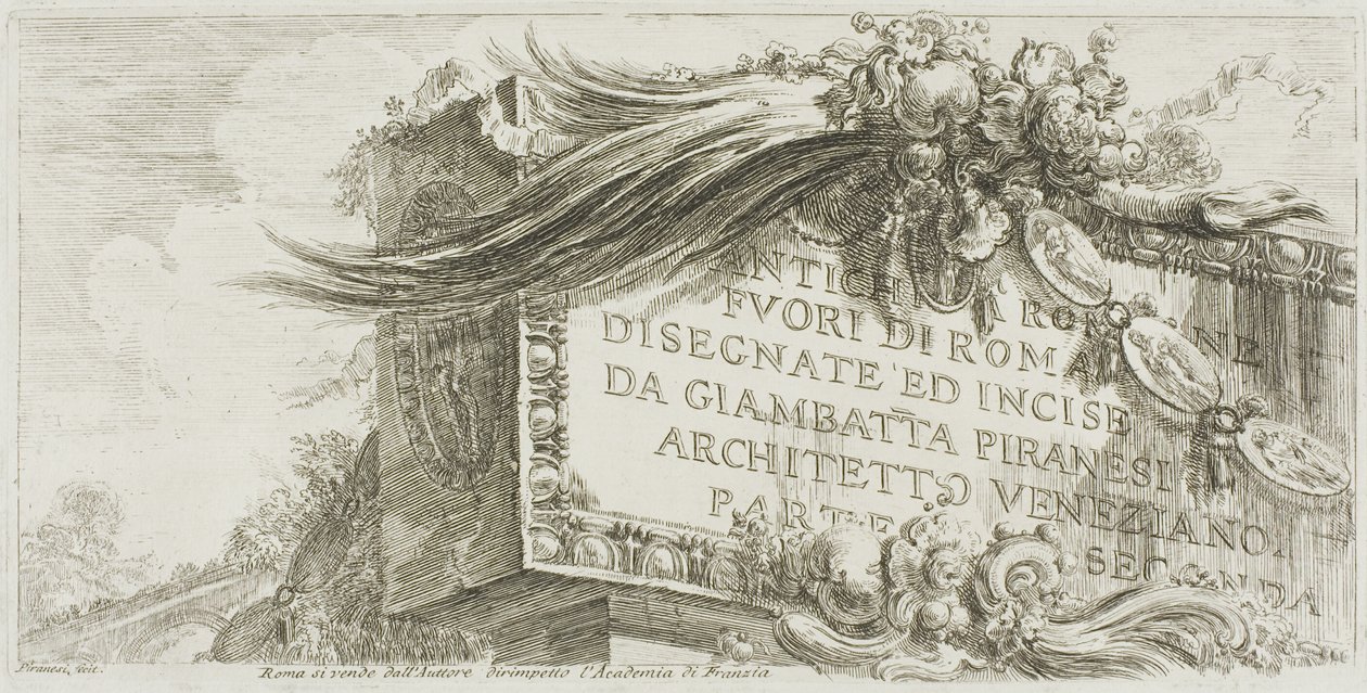 Frontespizio: Antichità romane fuori Roma disegnate e incise da Giambat