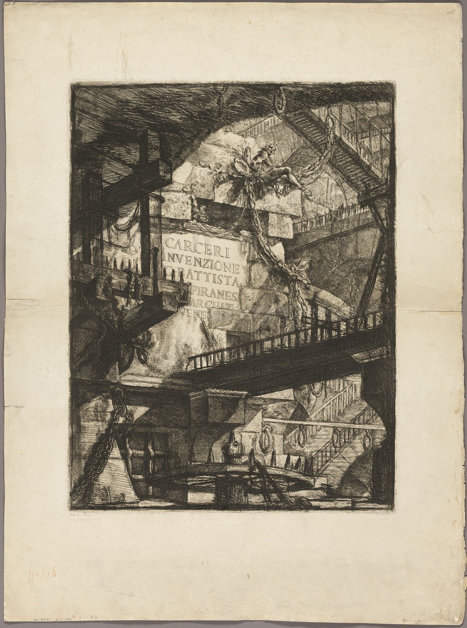 Pagina del titolo da Prigioni Immaginarie da Giovanni Battista Piranesi