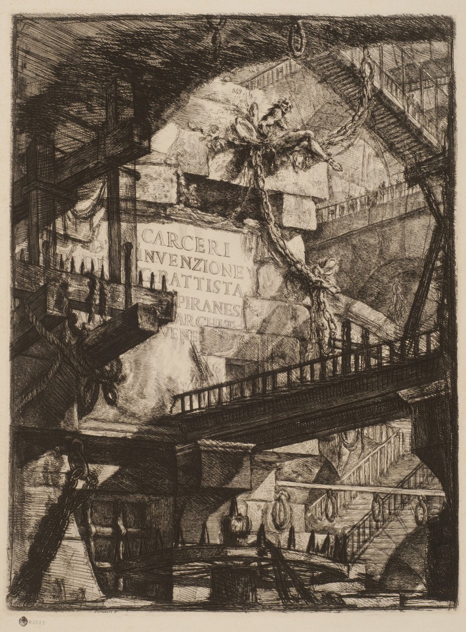 Tavola del titolo, Tavola I da Prigioni immaginarie da Giovanni Battista Piranesi