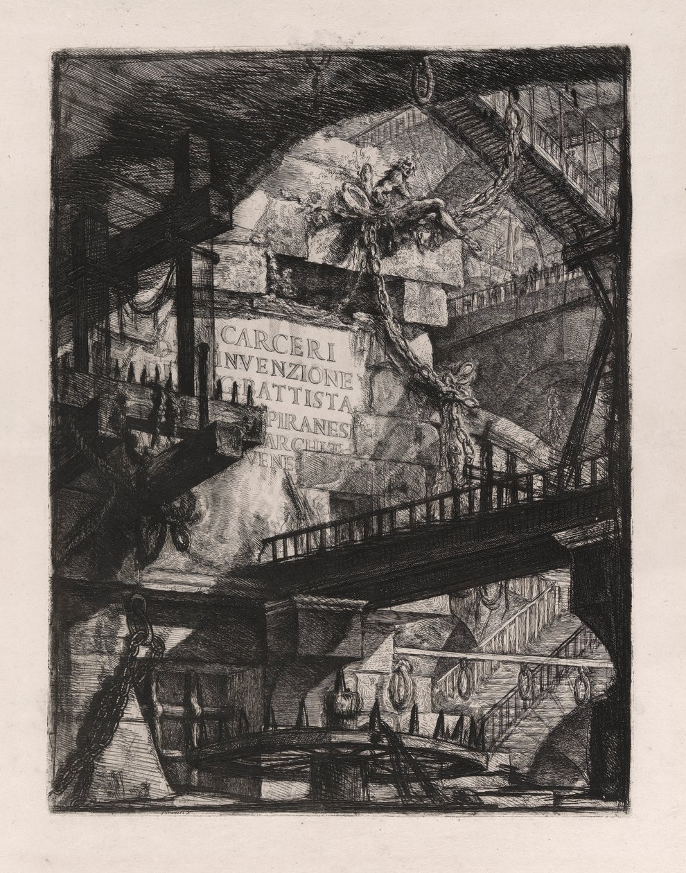 Tavola del titolo, tavola 1 da Carceri d da Giovanni Battista Piranesi