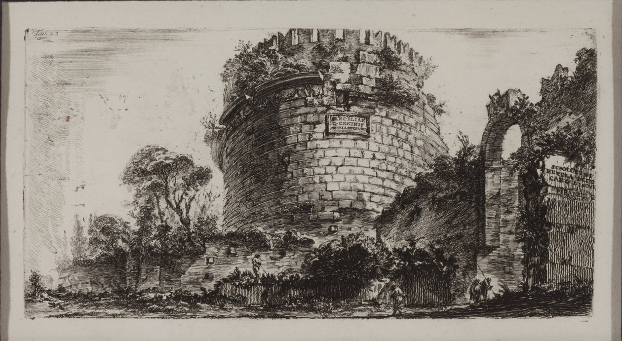 Tomba di Cecilia Metella chiamata Capo di Bove, o Testa di Bue da Giovanni Battista Piranesi