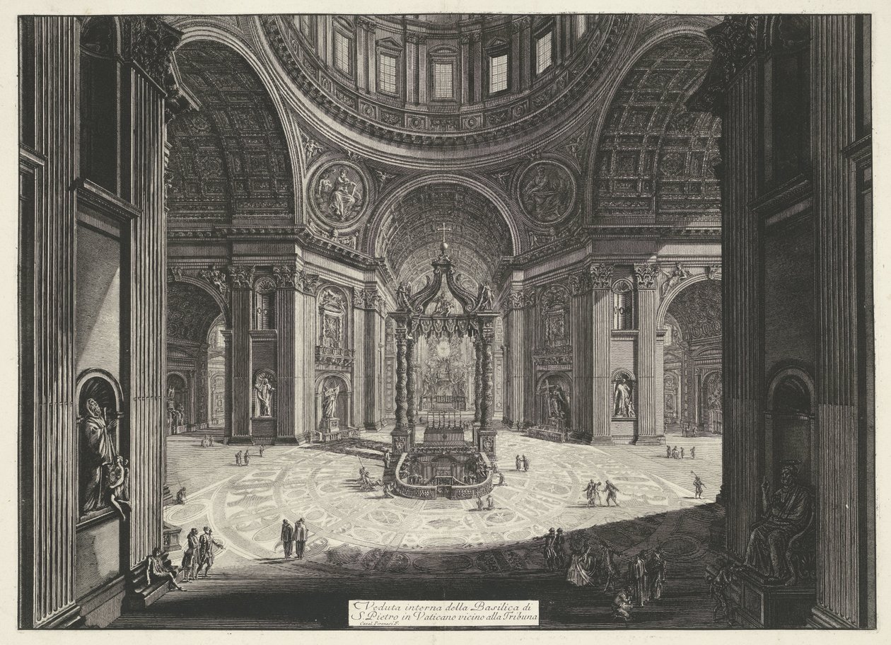 Transetto della Basilica di San Pietro in Vaticano (Vedute di Roma) da Giovanni Battista Piranesi