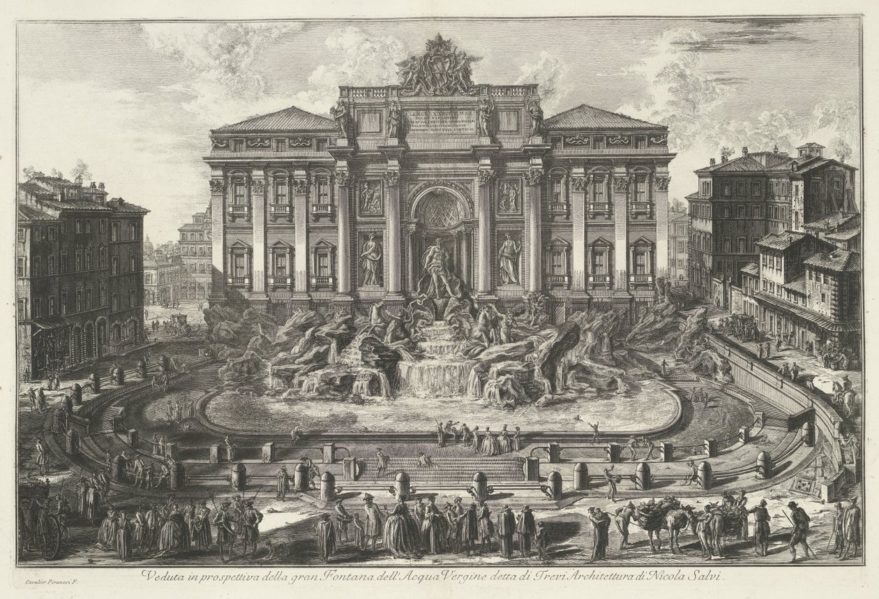 Fontana di Trevi a Roma da Giovanni Battista Piranesi