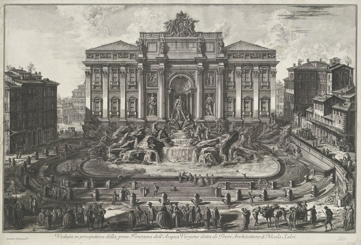 Fontana di Trevi a Roma da Giovanni Battista Piranesi