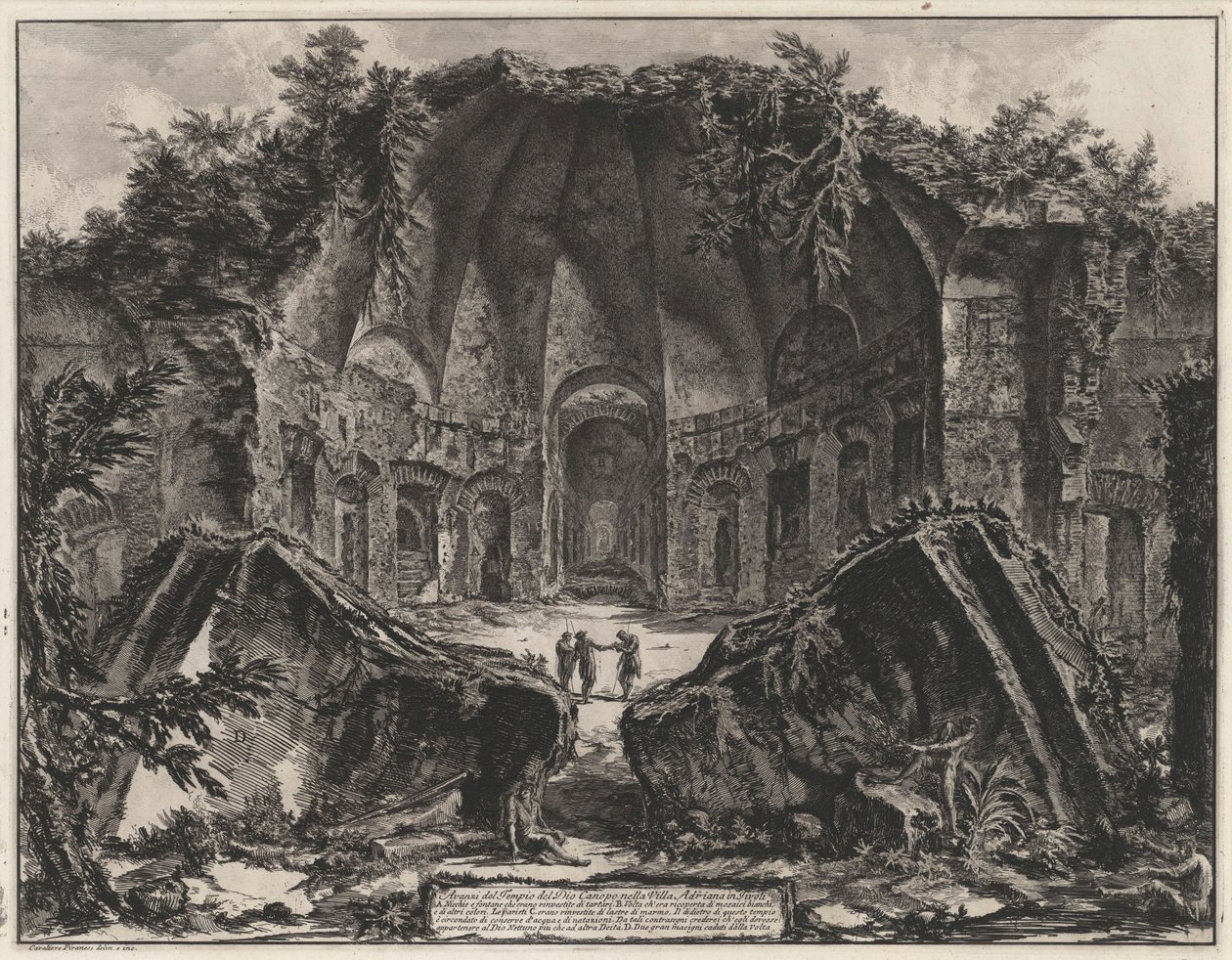 Resti del Canopo nella Villa Adriana a Tivoli (da: Vedute di Roma) da Giovanni Battista Piranesi