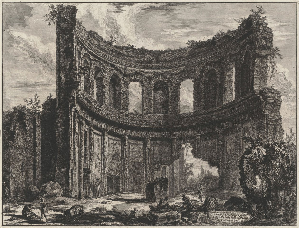 Rovine del cosiddetto tempio di Apollo nella Villa Adriana presso Tivoli (da: Vedute di Roma) da Giovanni Battista Piranesi