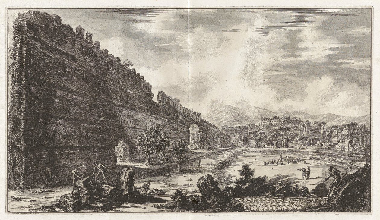 Veduta degli avanzi del Castro Pretorio nella Villa Adriana a Tivoli da Giovanni Battista Piranesi