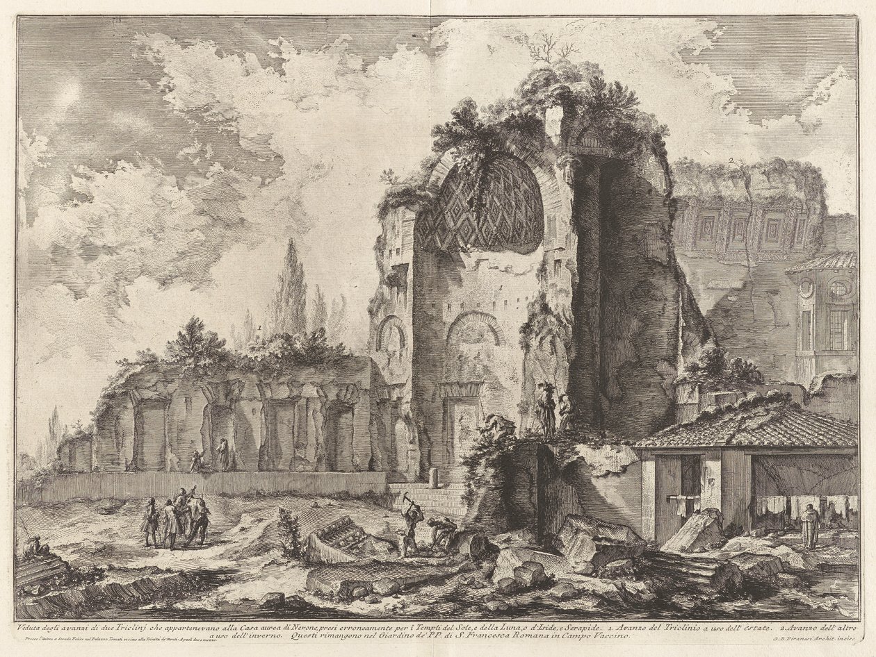Veduta degli avanzi di due Triclini che appartenevano alla Casa aurea di Nerone da Giovanni Battista Piranesi