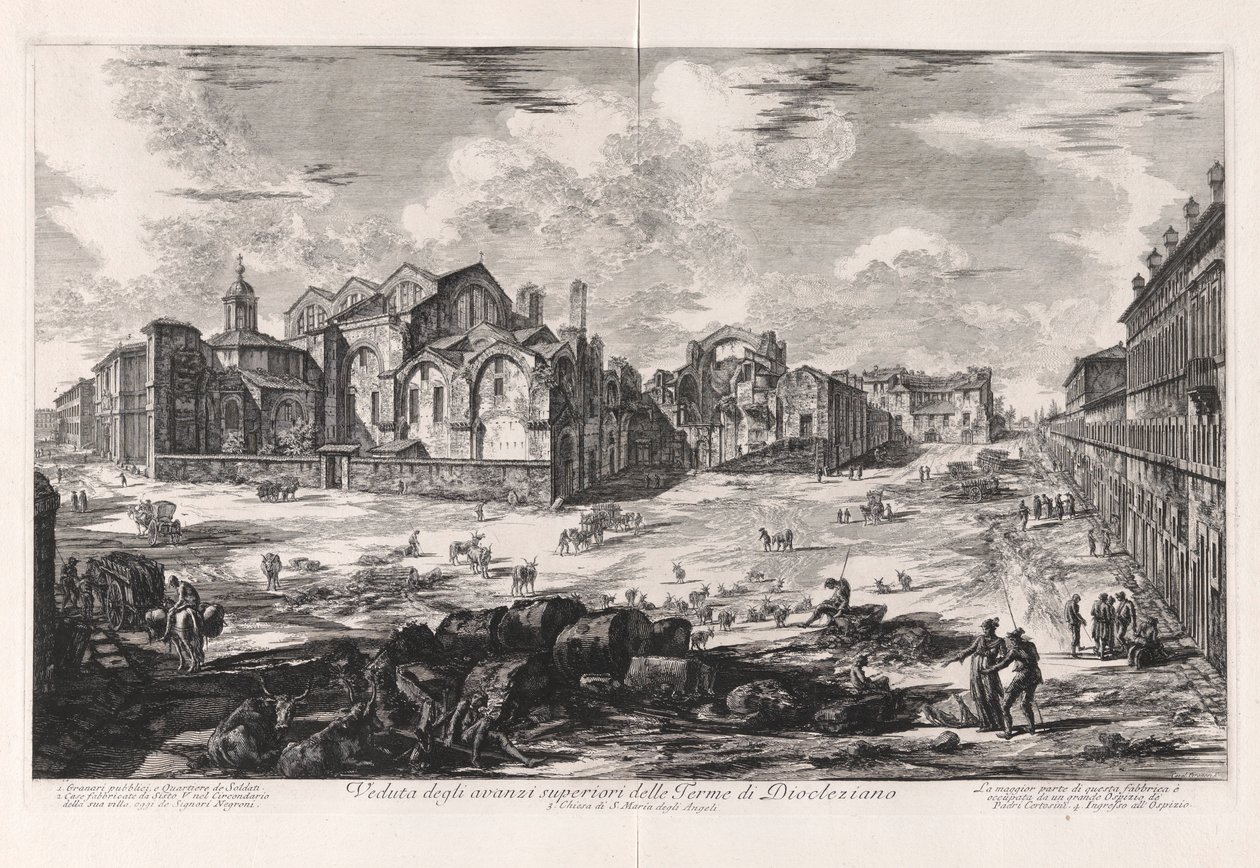 Veduta degli avanzi superiori delle Terme di Diocleziano da Giovanni Battista Piranesi