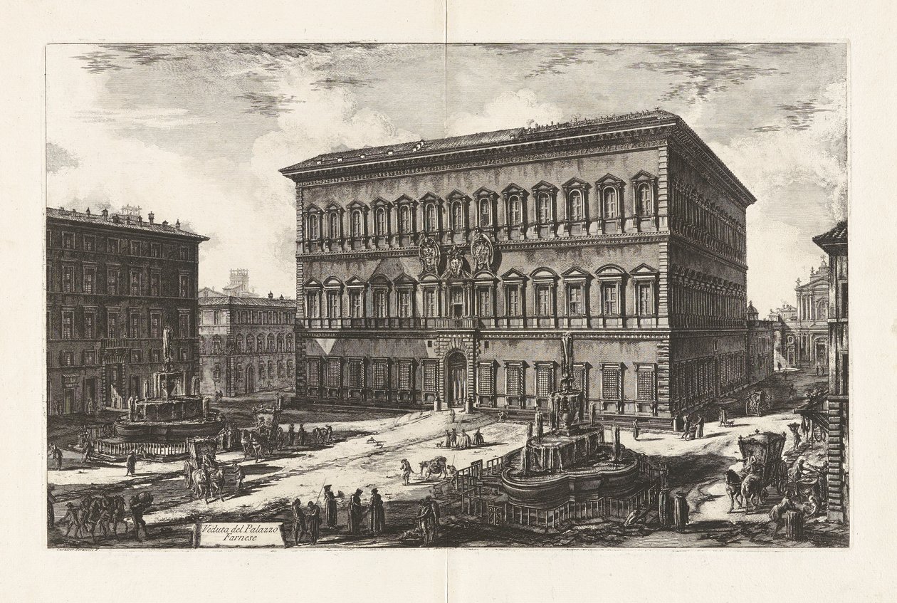 Veduta del Palazzo Farnese, da Vedute di Roma da Giovanni Battista Piranesi