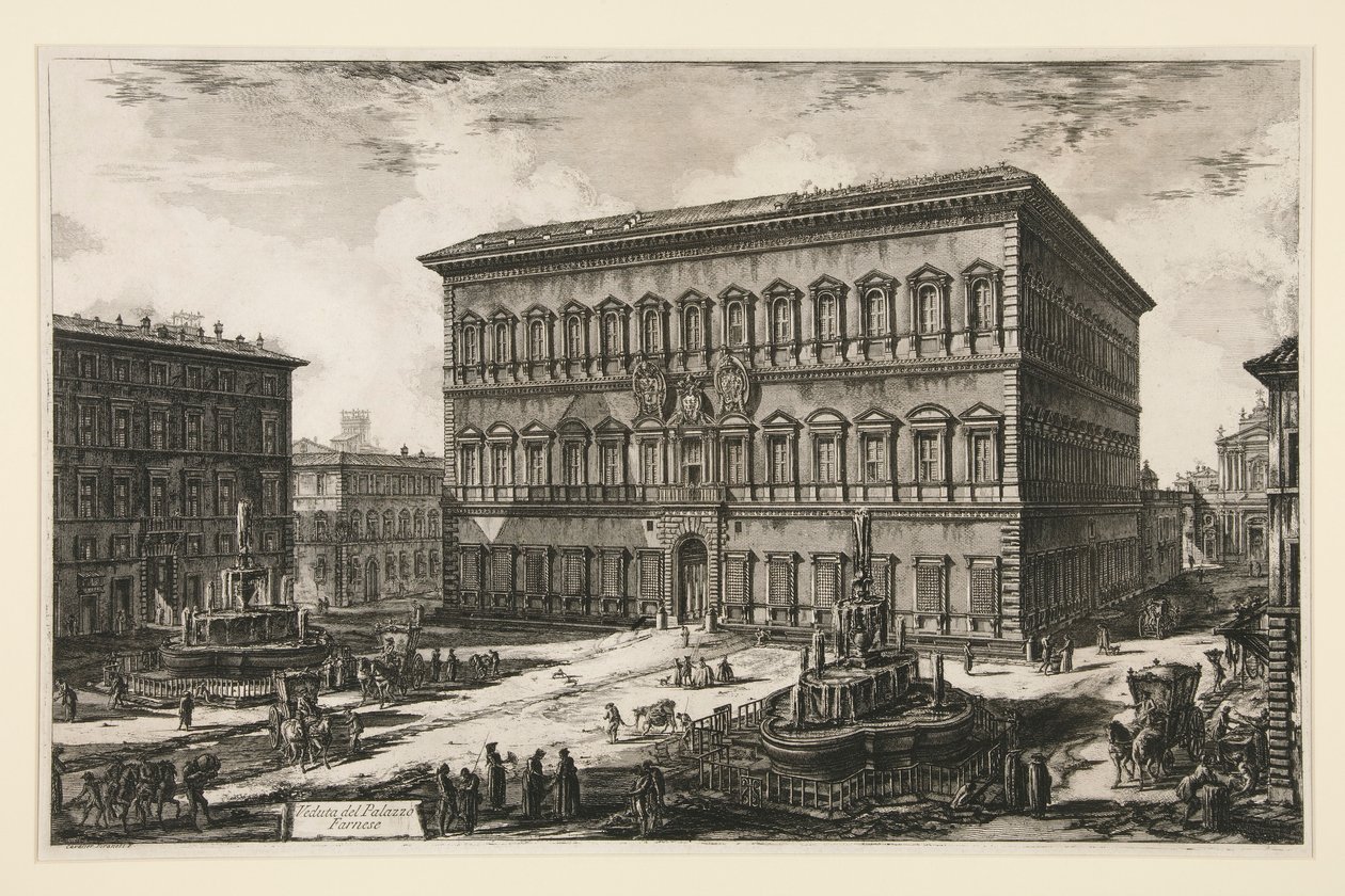 Veduta del Palazzo Farnese, da Vedute di Roma da Giovanni Battista Piranesi