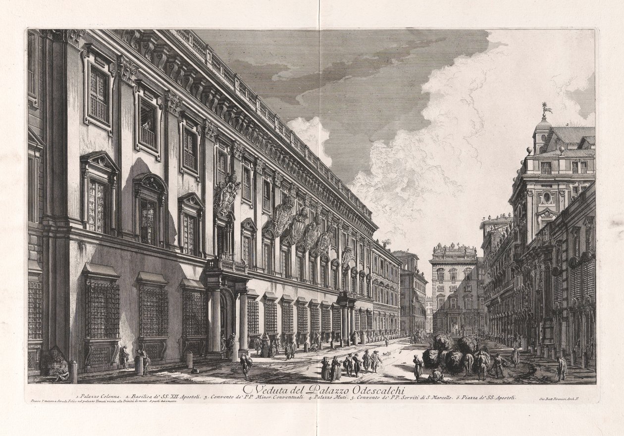 Veduta del Palazzo Odescalchi, dalla serie Vedute di Roma da Giovanni Battista Piranesi