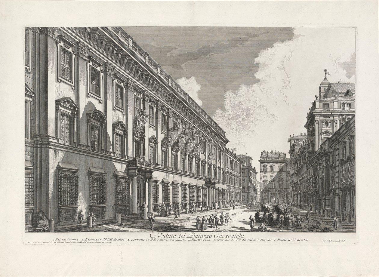 Veduta del Palazzo Odescalchi, da Vedute di Roma da Giovanni Battista Piranesi