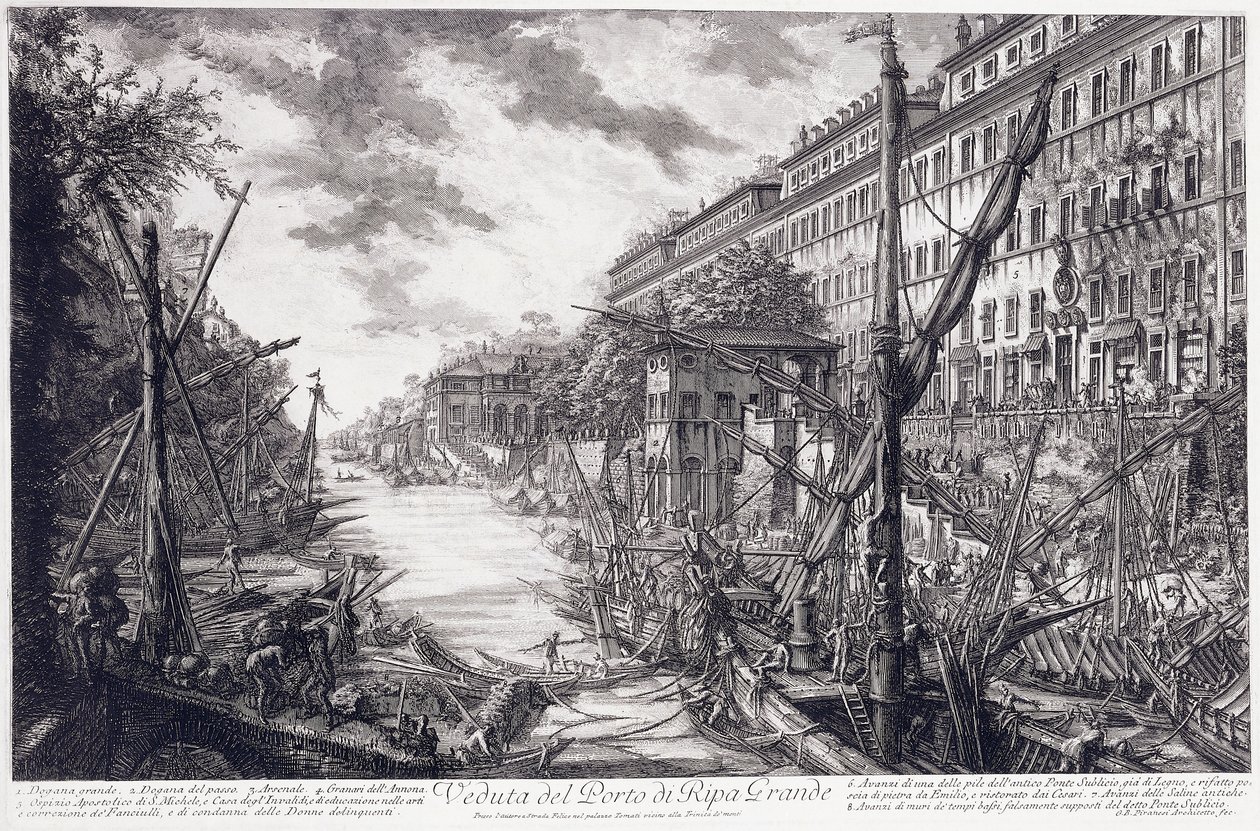 Veduta del Porto di Ripa Grande, c.1760 da Giovanni Battista Piranesi