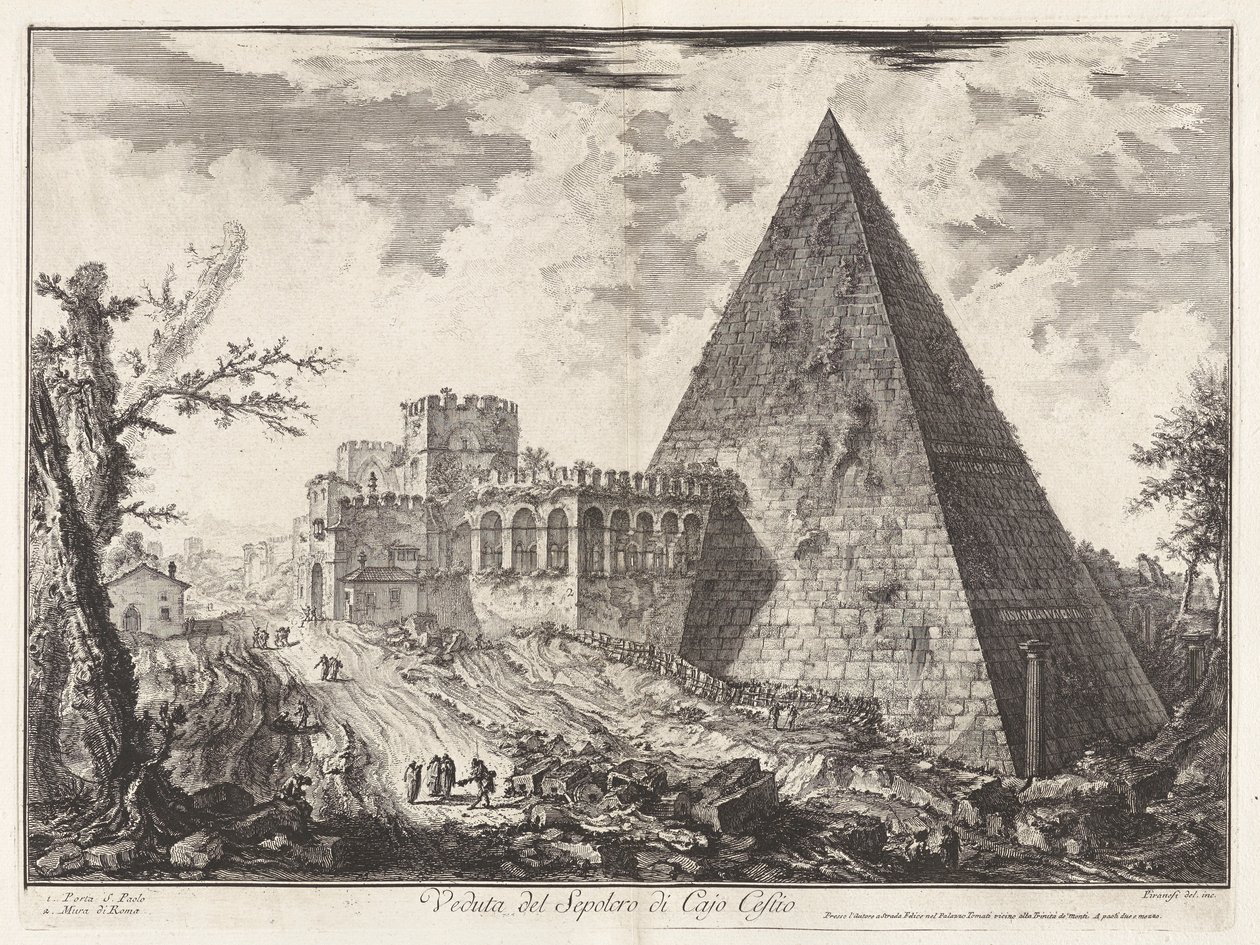 Veduta del Sepolcro di Caio Cestio, da Vedute di Roma da Giovanni Battista Piranesi