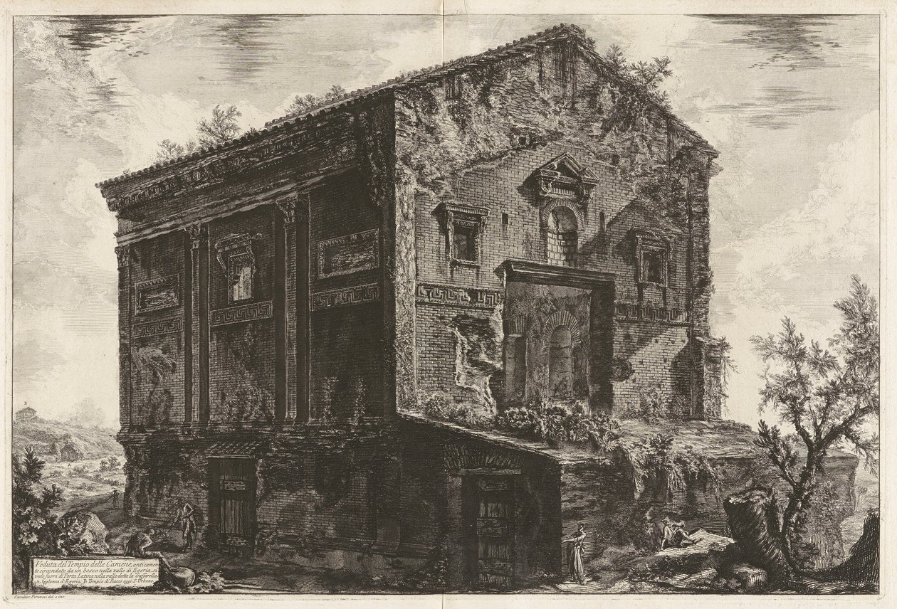 Veduta del Tempio delle Camene anticamente circondato da un bosco nella valle Egeria da Giovanni Battista Piranesi