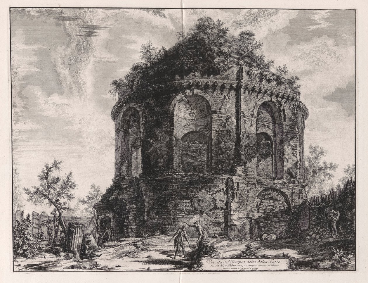 Veduta del Tempio, detto della Tosse su la Via Tiburtina, un miglio vicino a Tivoli, da Vedute di Roma da Giovanni Battista Piranesi