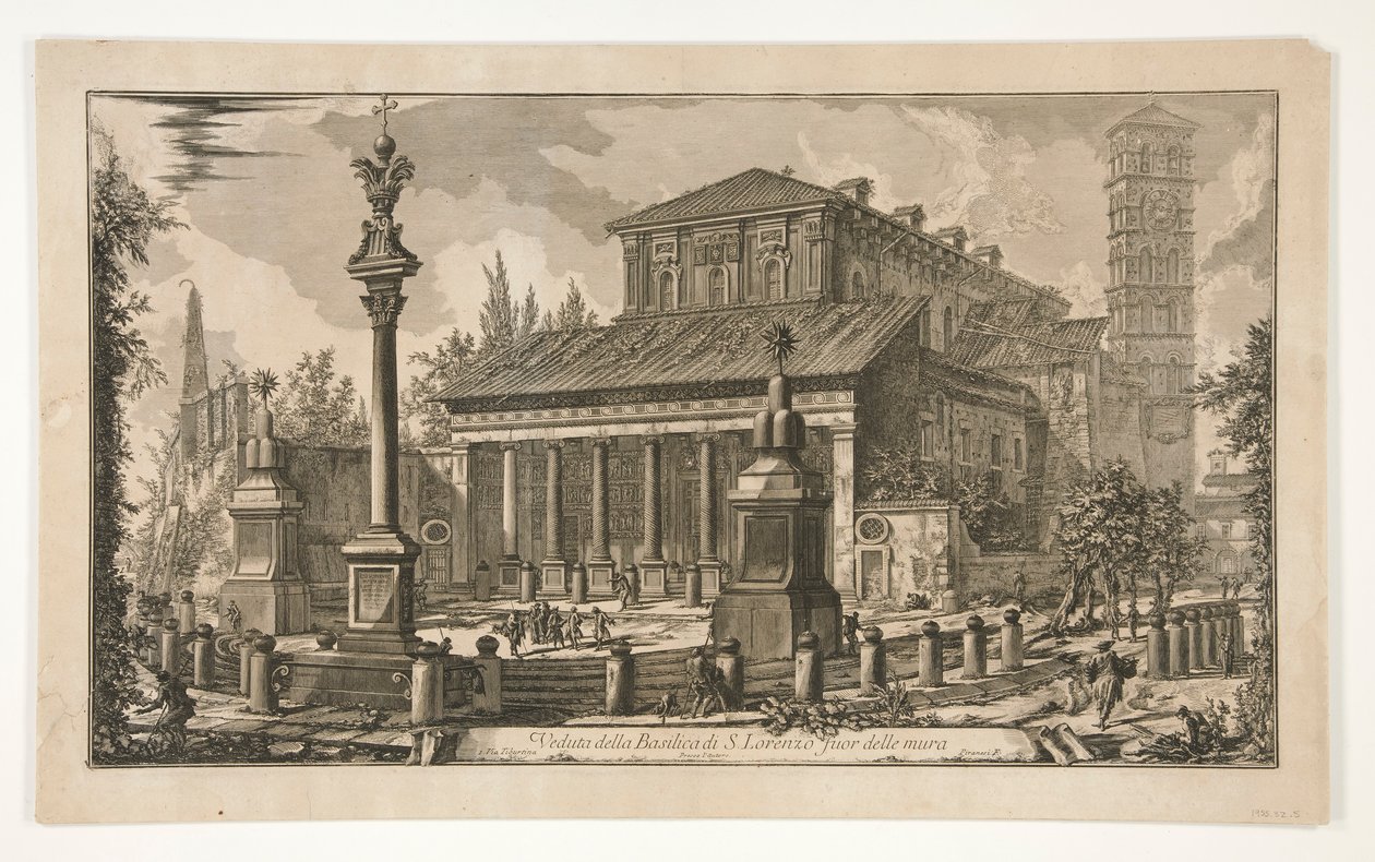 Veduta della Basilica di S. Lorenzo fuori le mura, da Vedute di Roma da Giovanni Battista Piranesi