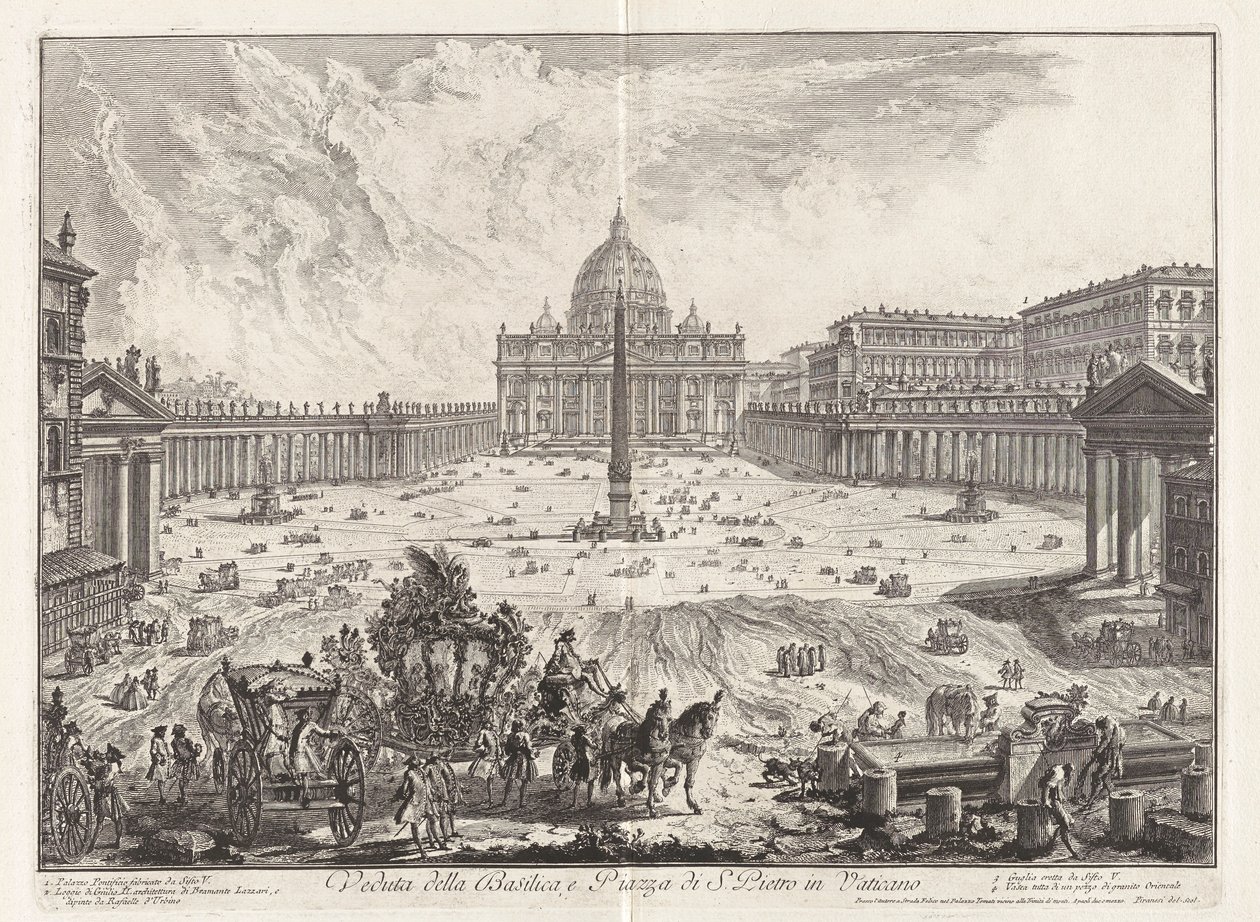 Veduta della Basilica e Piazza di S. Pietro in Vaticano da Giovanni Battista Piranesi