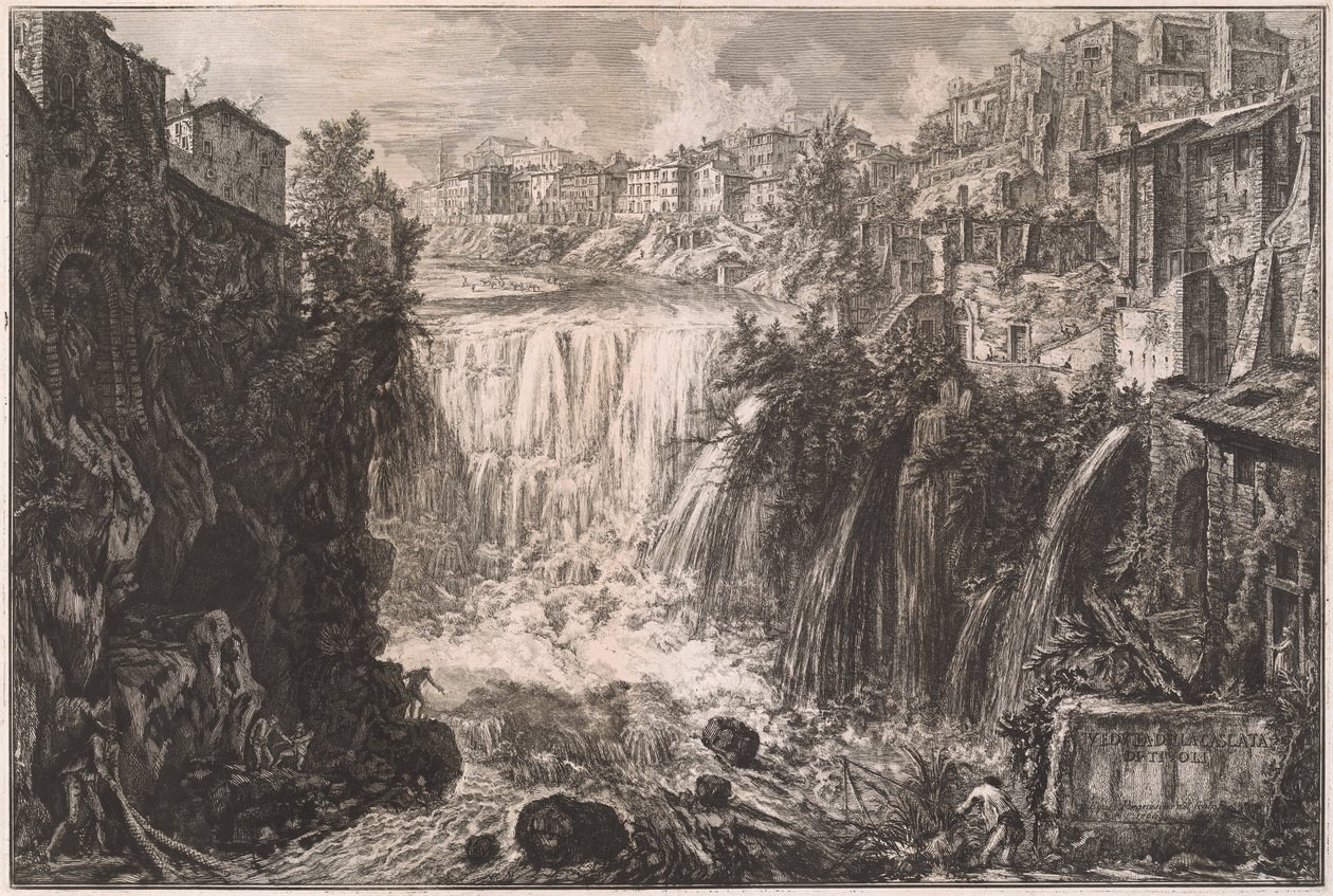 Veduta della cascata di Tivoli da Giovanni Battista Piranesi