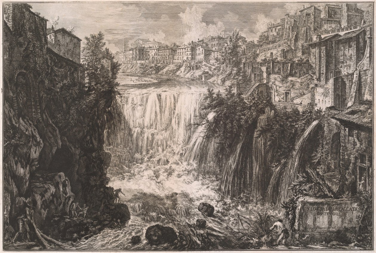 Veduta della Cascata di Tivoli da Giovanni Battista Piranesi