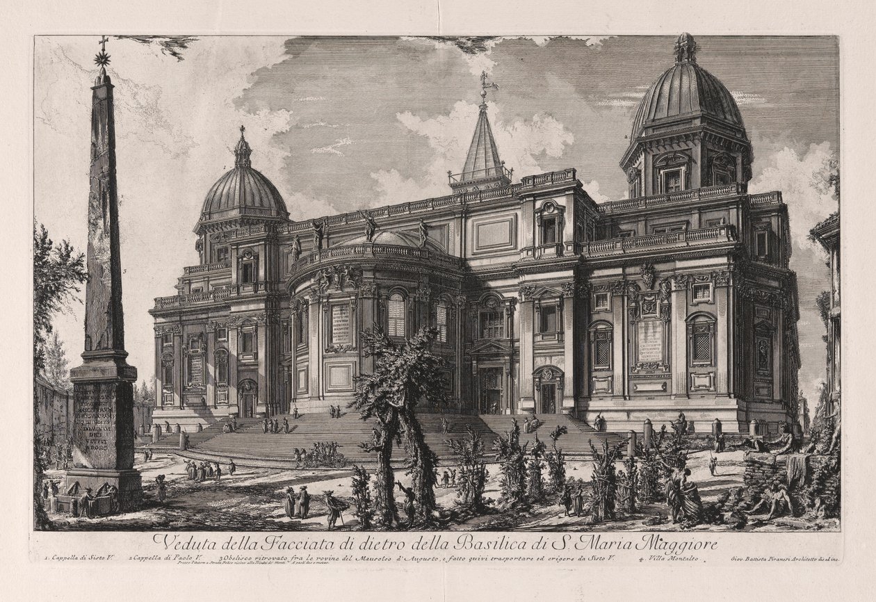 Veduta della facciata di dietro della Basilica di S. Maria Maggiore, da Vedute di Roma da Giovanni Battista Piranesi