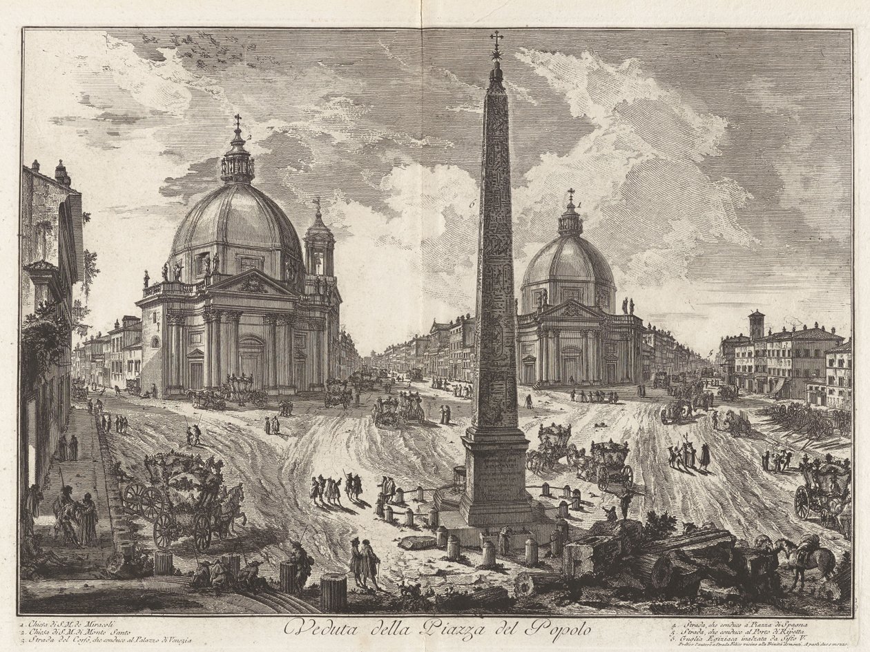 Veduta della Piazza del Popolo, da Vedute di Roma (Vedute di Roma) da Giovanni Battista Piranesi