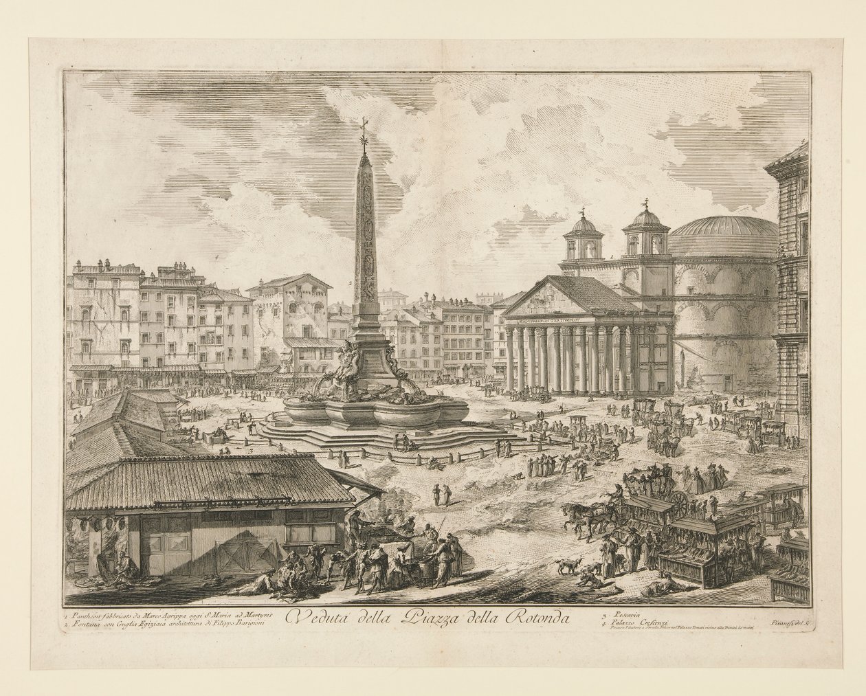 Veduta della Piazza della Rotonda, da Vedute di Roma da Giovanni Battista Piranesi