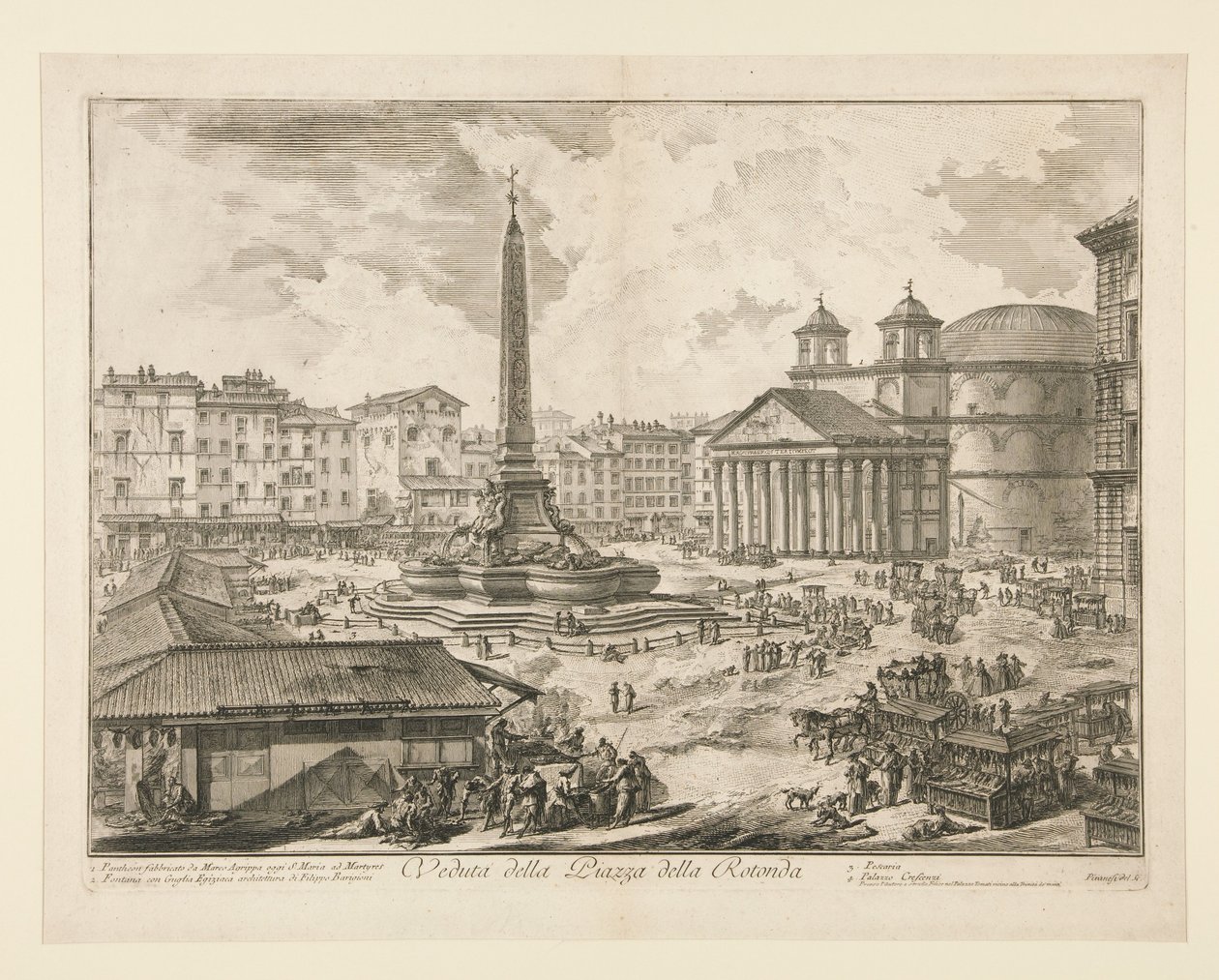 Veduta della Piazza della Rotonda, da Vedute di Roma da Giovanni Battista Piranesi