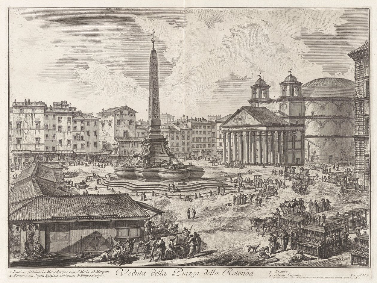 Veduta della Piazza della Rotonda, da Vedute di Roma da Giovanni-Battista Piranesi