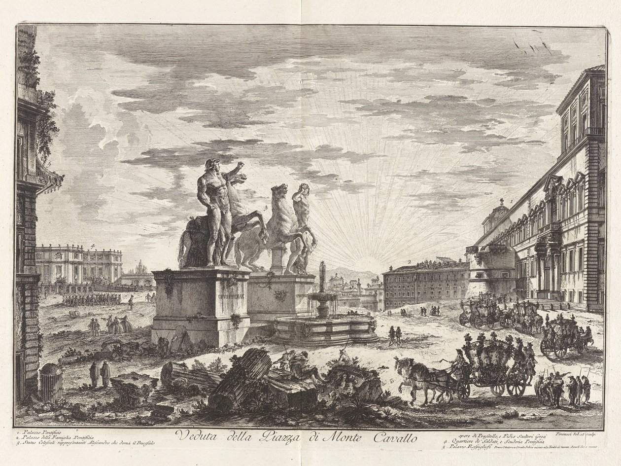Veduta della Piazza di Monte Cavallo da Giovanni Battista Piranesi
