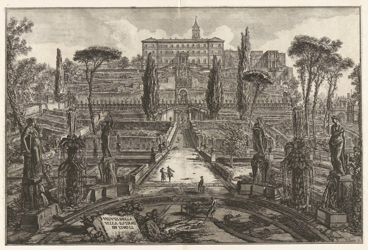 Veduta della Villa Estense a Tivoli da Giovanni Battista Piranesi