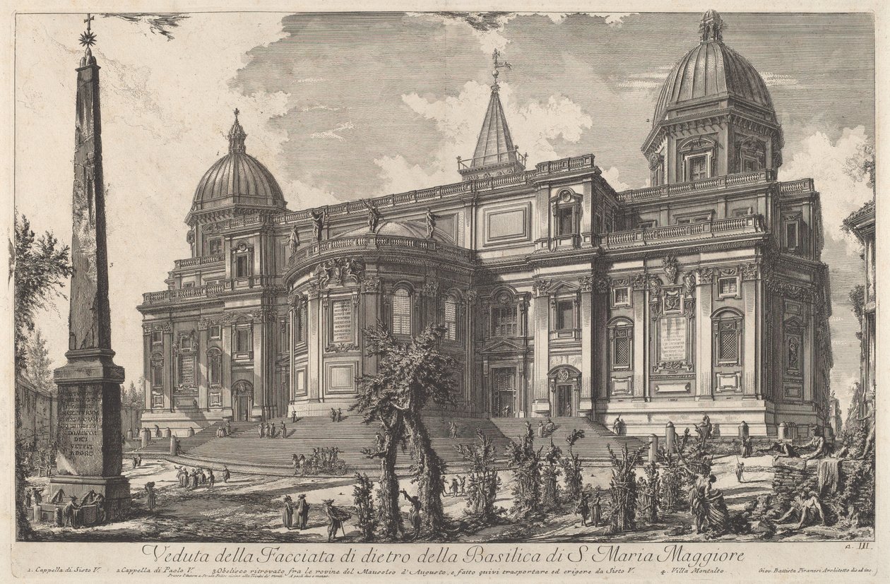 Veduta della facciata posteriore della Basilica di S. Maria Maggiore da Giovanni Battista Piranesi