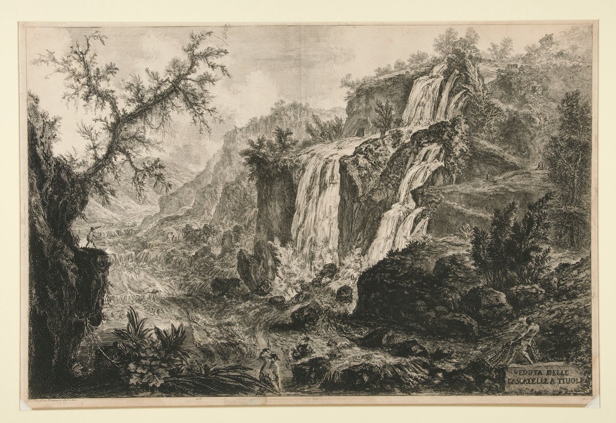 Veduta delle Cascatelle a Tivoli, da Vedute di Roma da Giovanni Battista Piranesi
