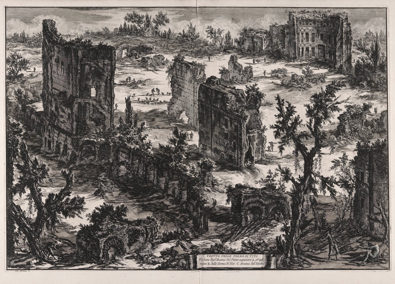 Veduta delle Terme di Tito, da Vedute di Roma da Giovanni Battista Piranesi