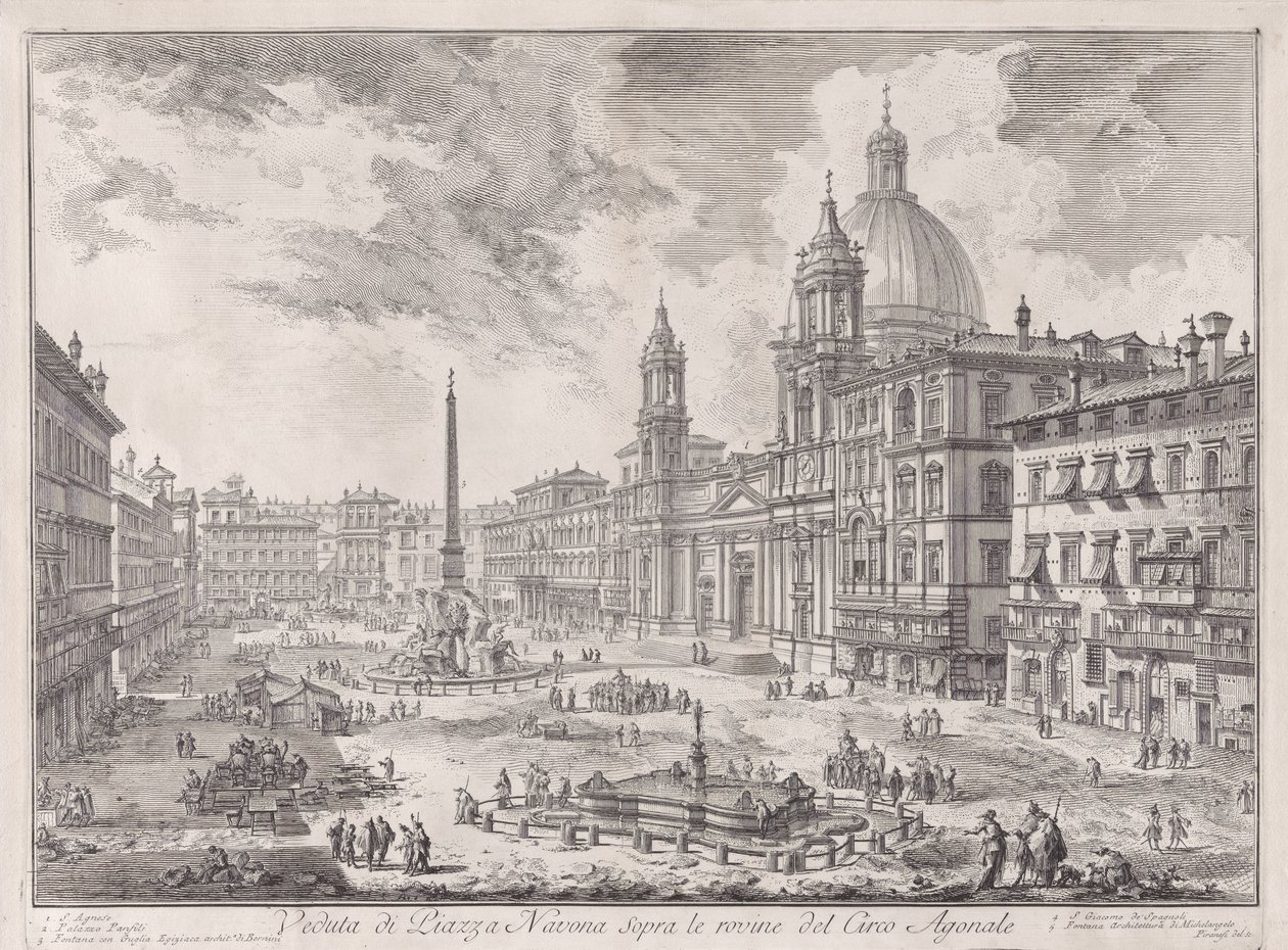 Veduta di Piazza Navona sopra le rovine del Circo Agonale, da Vedute di Roma (Vedute di Roma) da Giovanni Battista Piranesi