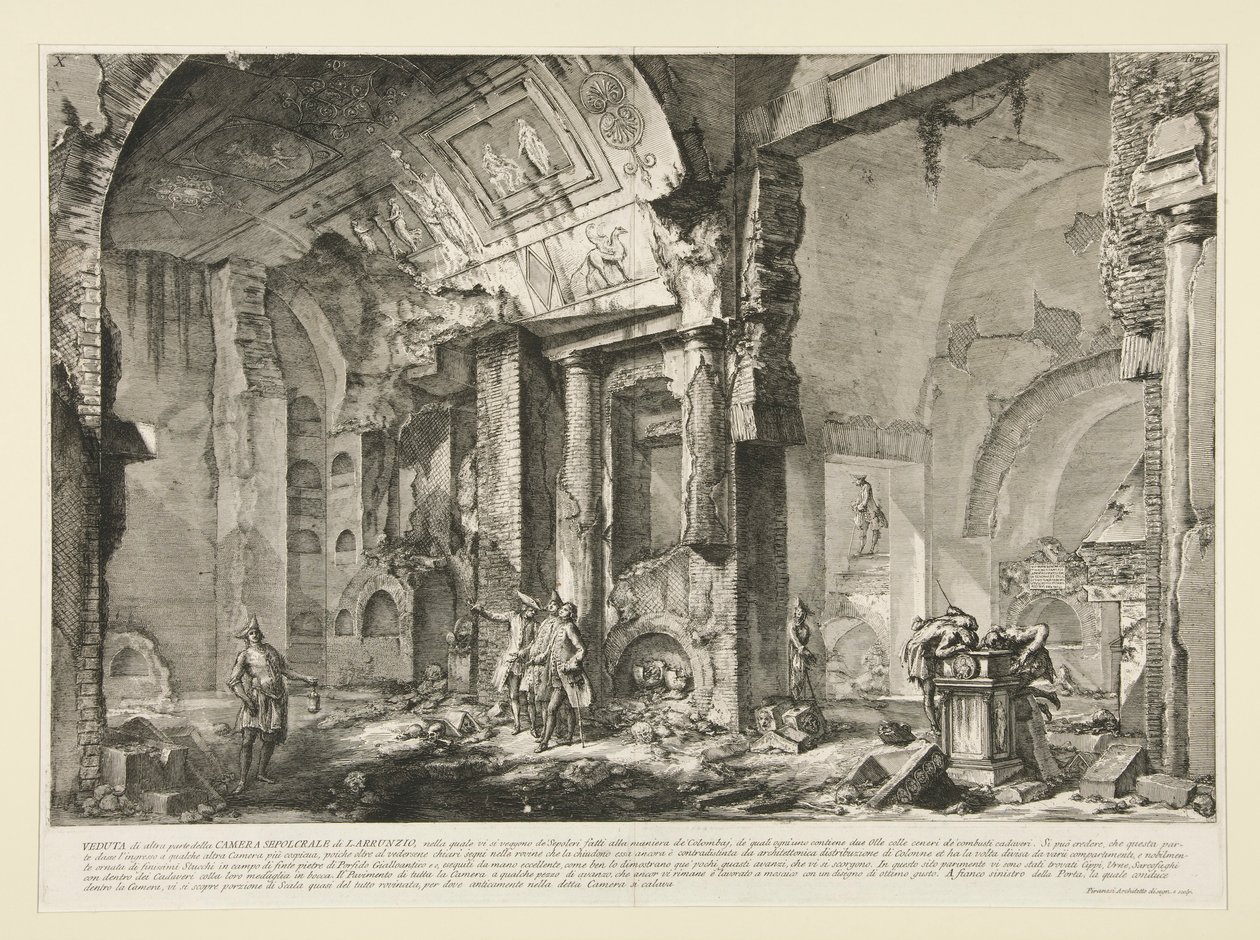 Veduta di altra parte della camera sepolcrale di L. Arrunzio, da Le Antichità Romane da Giovanni Battista Piranesi