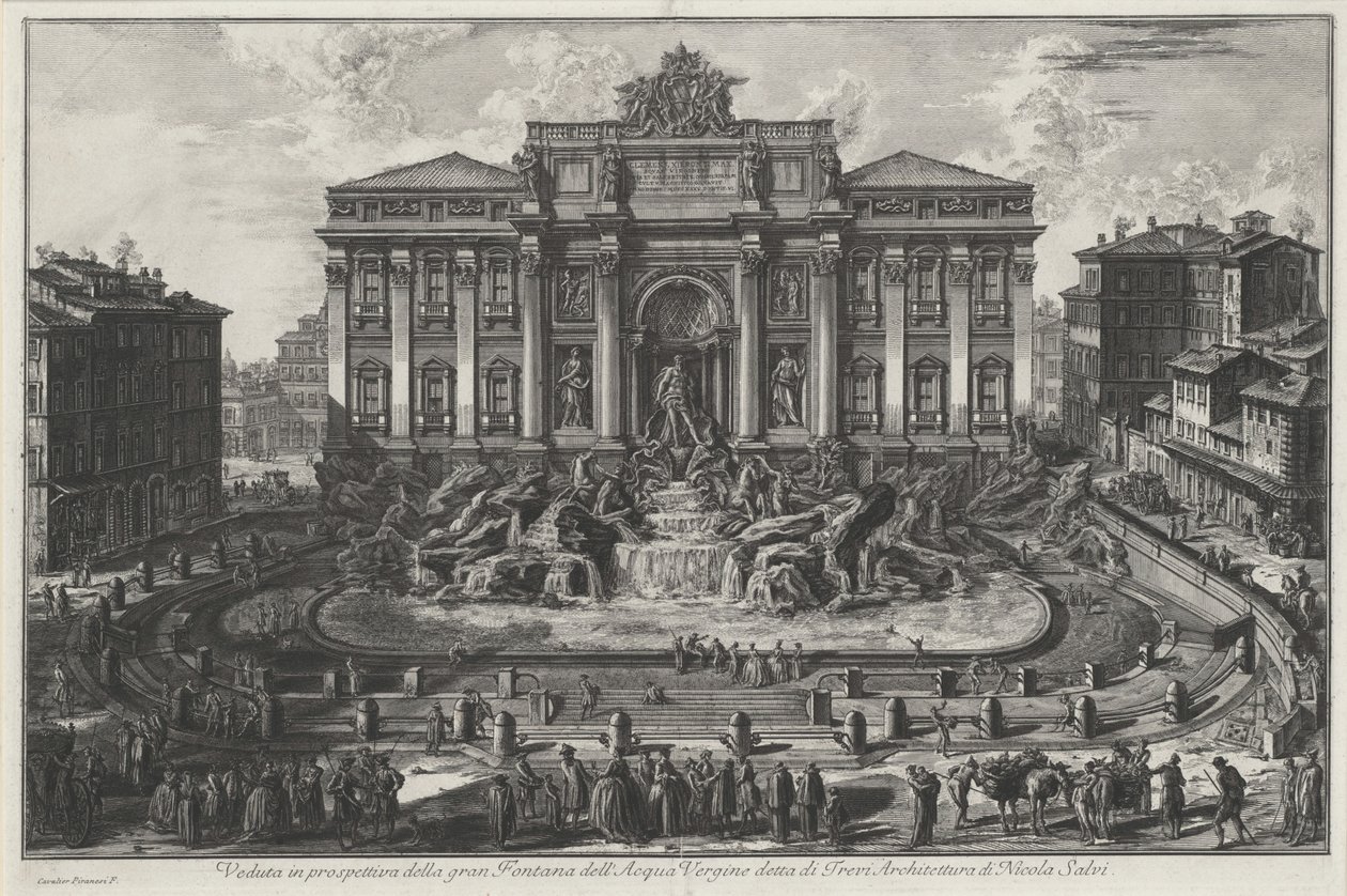 Veduta in prospettiva della gran fontana dell