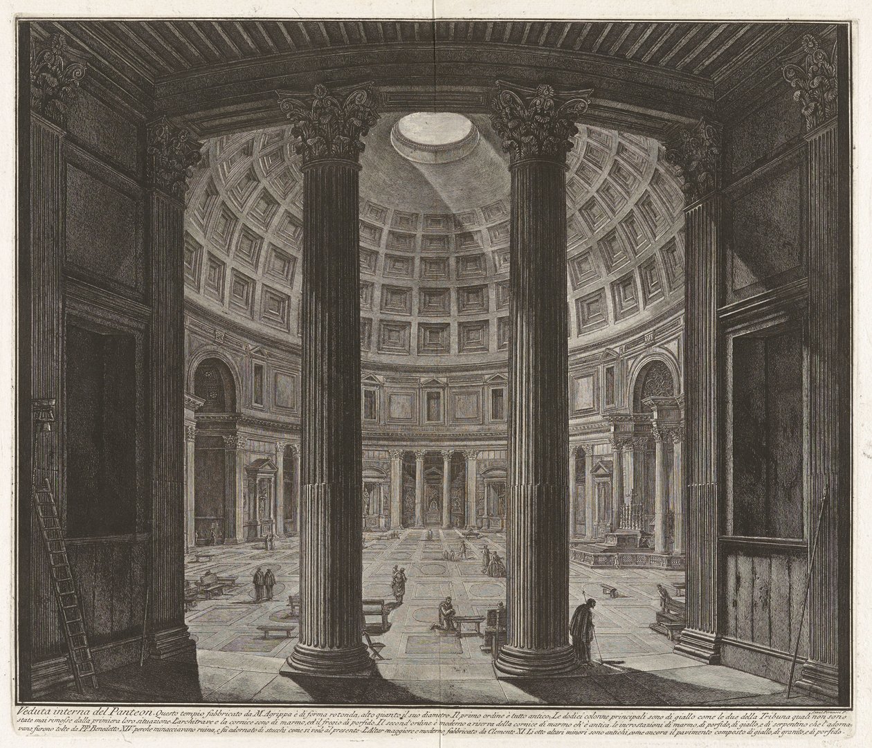 Veduta interna del Pantheon..., da «Vedute di Roma» da Giovanni Battista Piranesi
