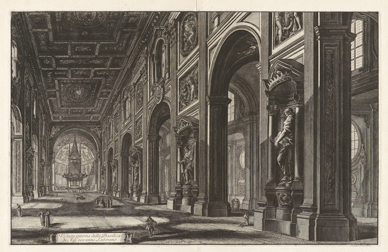 Veduta interna della Basilica di San Giovanni Laterano, da «Vedute di Roma» da Giovanni Battista Piranesi