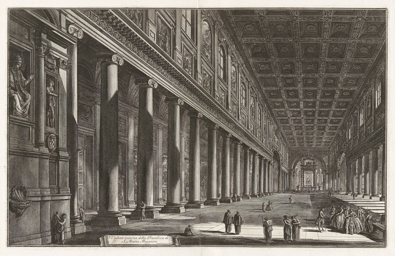 Veduta interna della Basilica di Santa Maria Maggiore, da Vedute di Roma da Giovanni Battista Piranesi