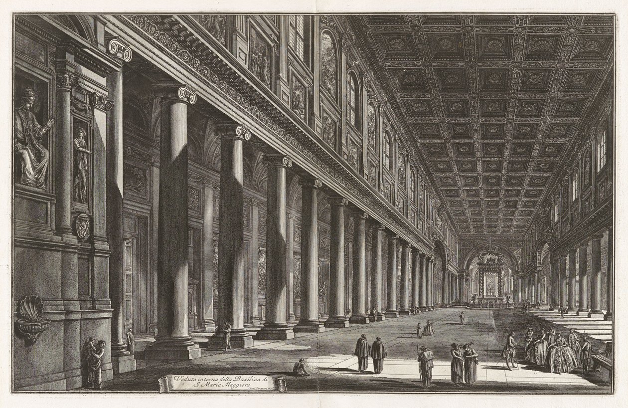 Veduta interna della Basilica di Santa Maria Maggiore, da Vedute di Roma (Vedute di Roma) da Giovanni Battista Piranesi