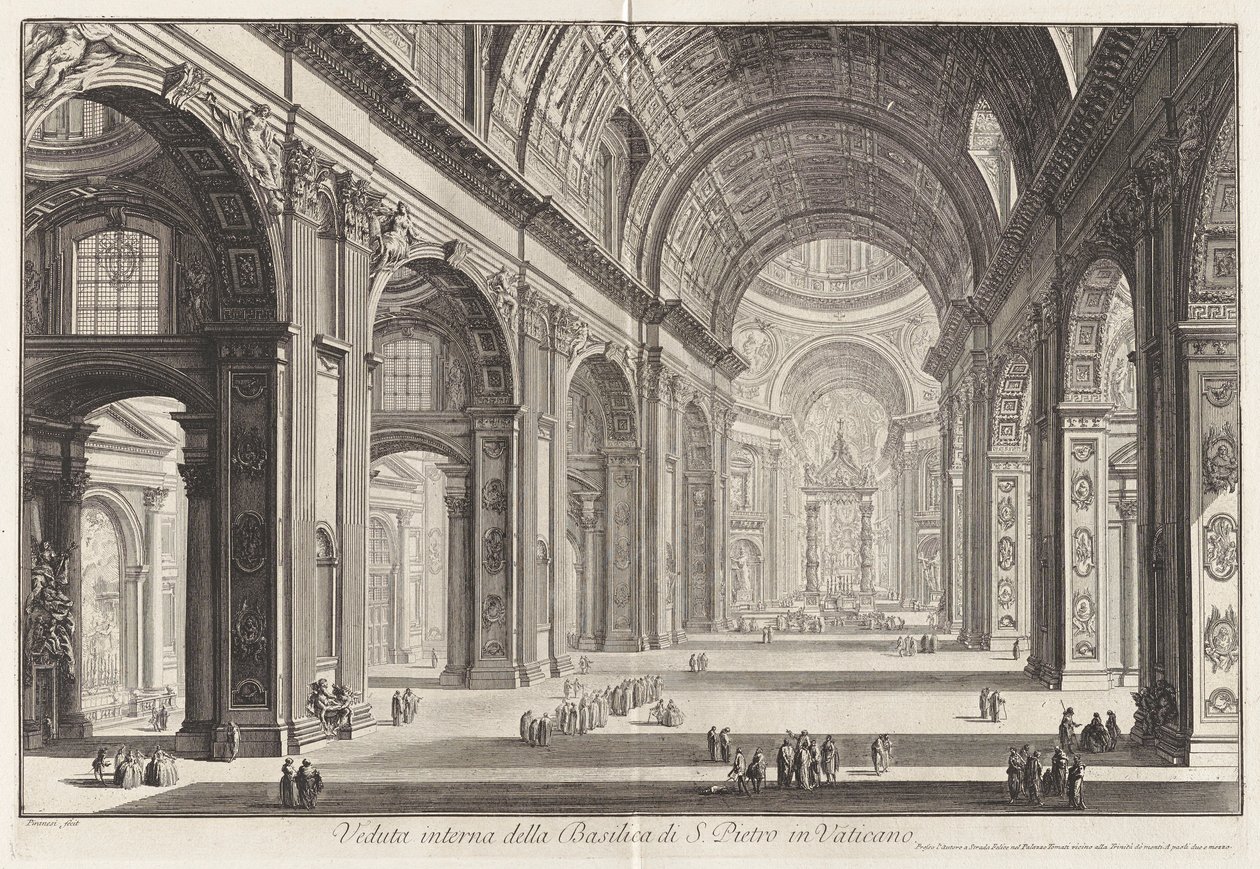 Veduta interna della Basilica di S. Pietro in Vaticano da Giovanni Battista Piranesi