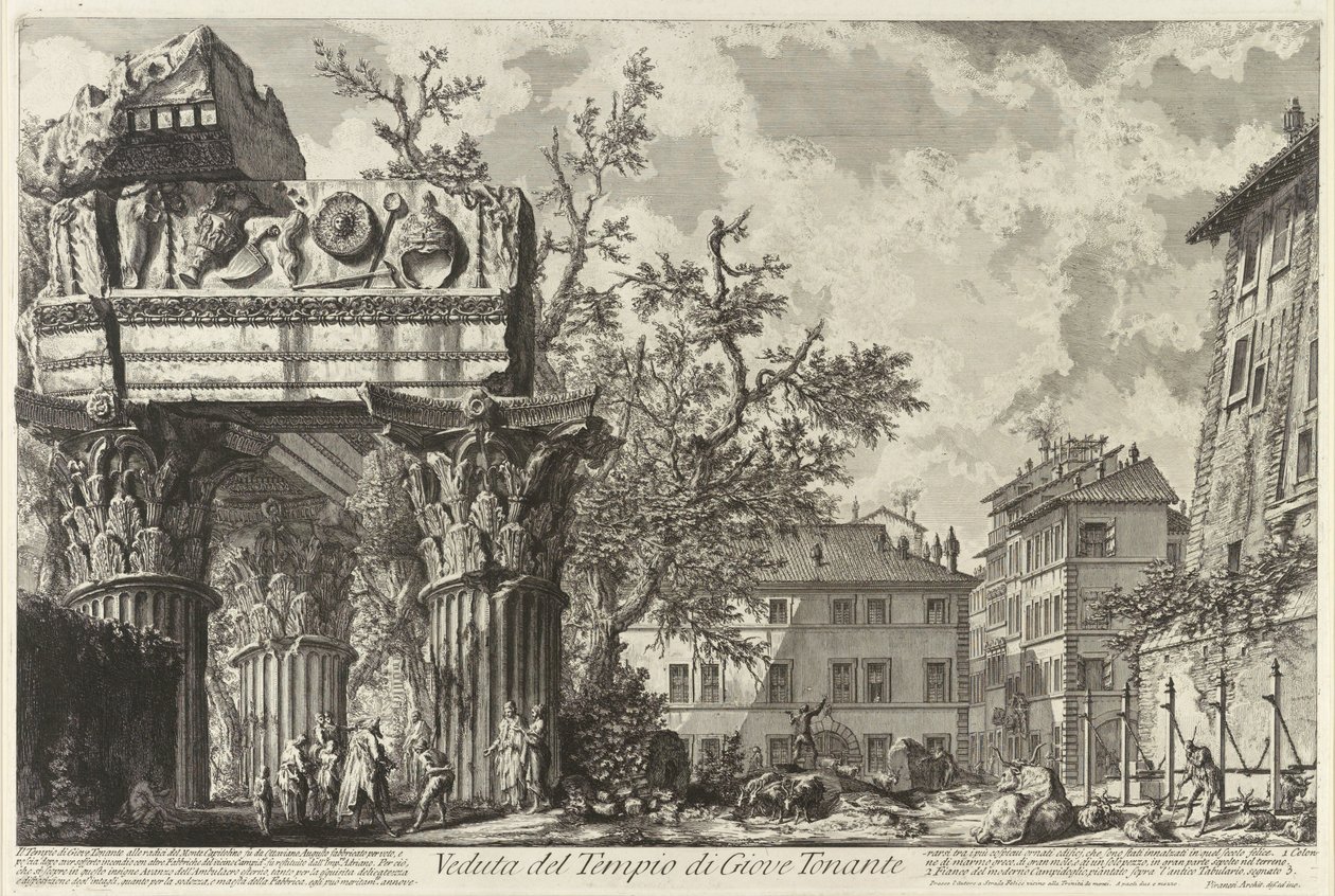 Veduta con il Tempio di Giove Tonante, c. 1755 da Giovanni Battista Piranesi