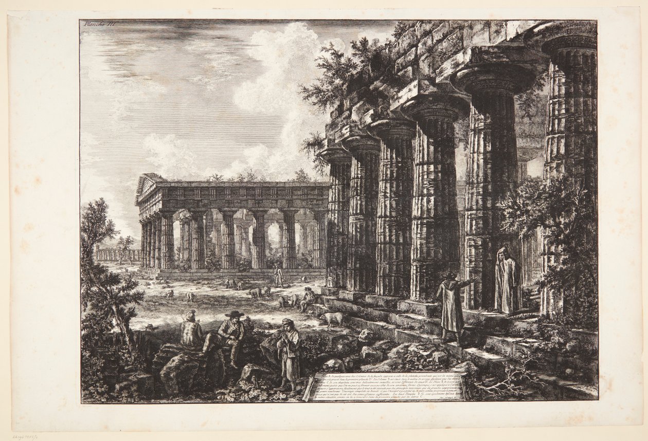 Veduta di alcune colonne della facciata opposta a quella mostrata nella tavola precedente da Giovanni Battista Piranesi