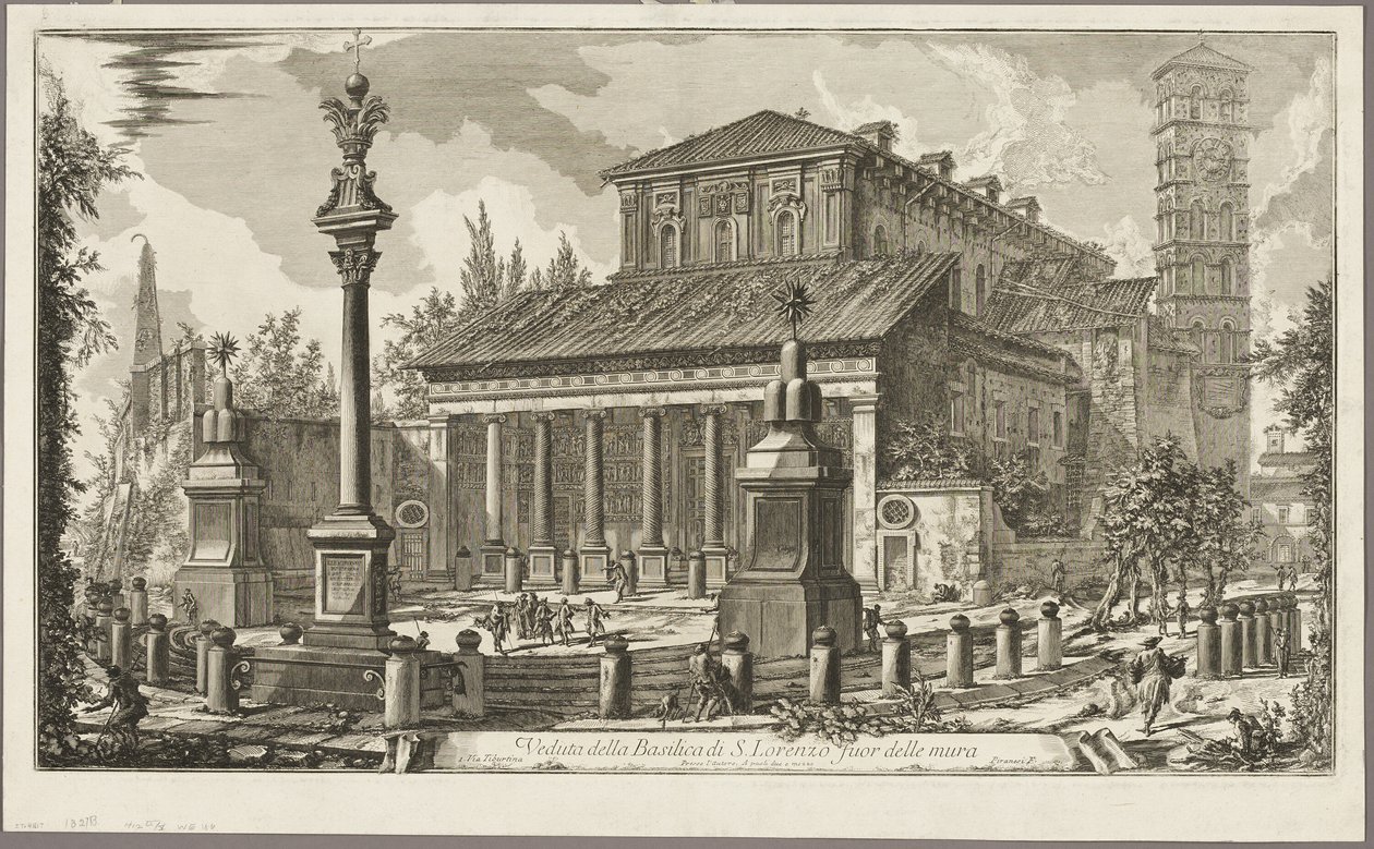 Veduta della Basilica di S. Lorenzo fuori delle Mura, da Vedute di Roma da Giovanni-Battista Piranesi