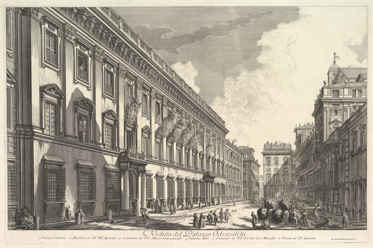 Veduta del Palazzo Odeschali, da Vedute di Roma, ca. 1753 da Giovanni Battista Piranesi
