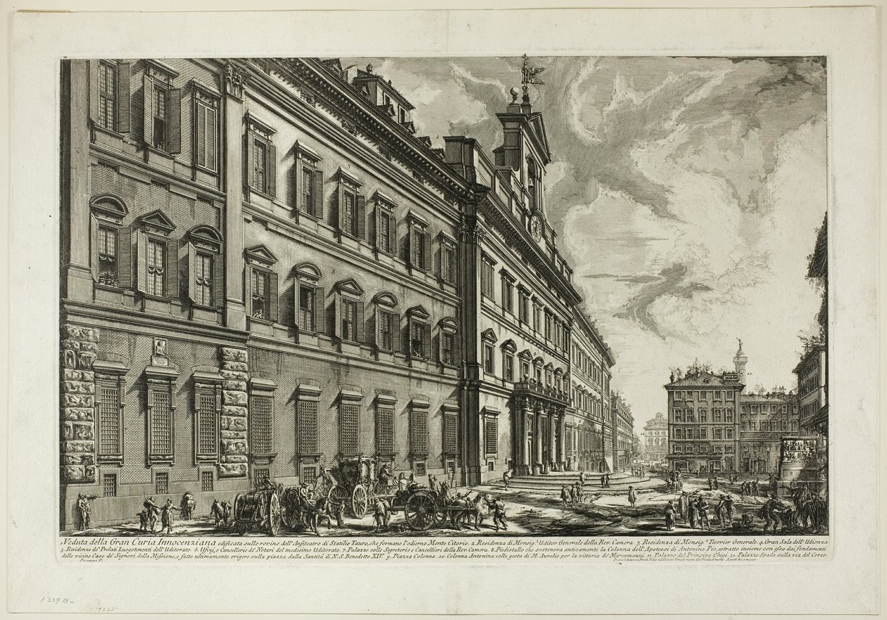 Veduta del Palazzo di Montecitorio, da Vedute di Roma da Giovanni Battista Piranesi